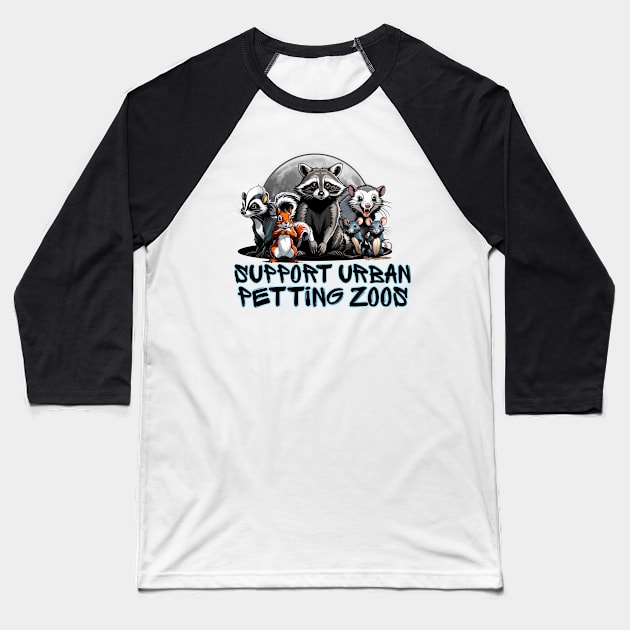 Petting Zoo Baseball T-Shirt by David Hurd Designs